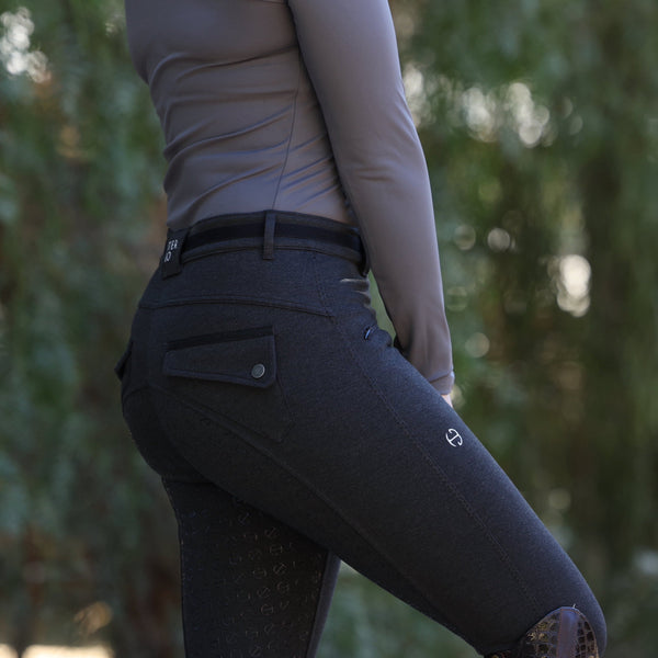 Kimberly Full Seat Breeches - Dark Heather Grey