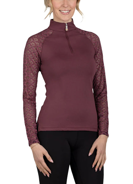 Kastel Long Sleeve Lace Raglan Eggplant my