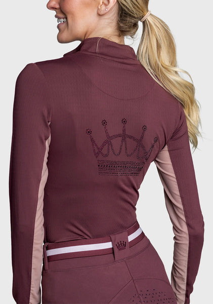 Kastel Long Sleeve Cabernet Tonal Crown 1/4 Zip