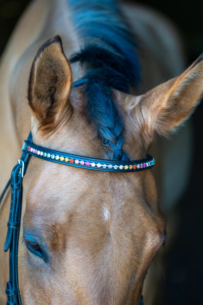 Grewal Rainbow Crystal Cup Chain Browband