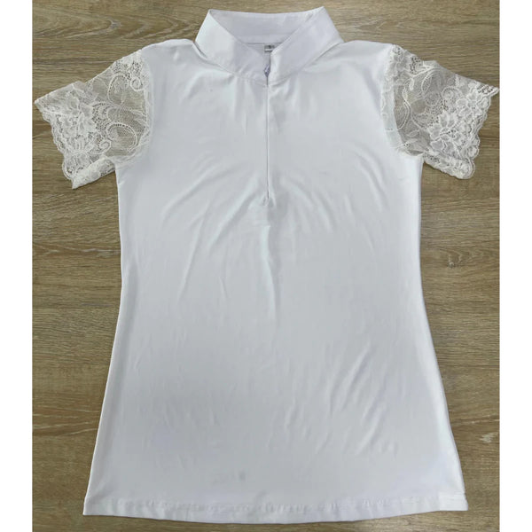 Halter Ego Tara Short Sleeve Lace Shirt