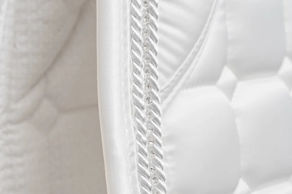 Halter Ego Satin Classic Dressage Saddle Pad - White - Full