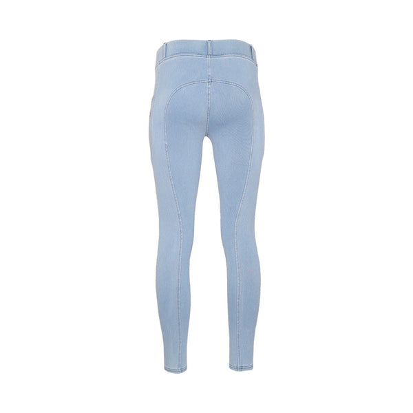 Equine Couture Ladies Denim Silicon Knee Patch Tights with Phone Pocket
