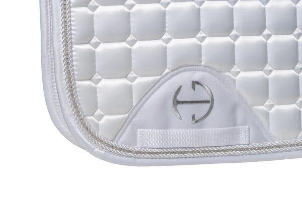 Halter Ego Satin Classic Dressage Saddle Pad - White - Full
