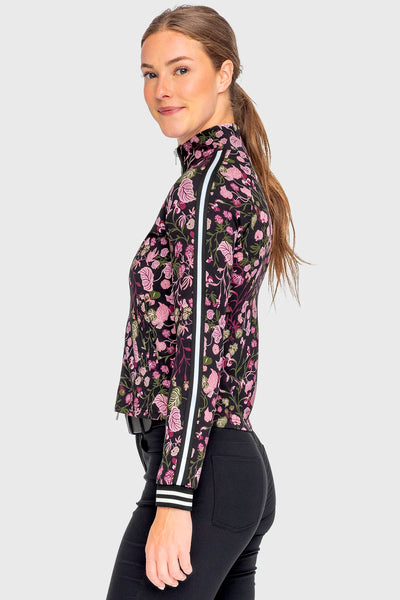 Kastel Black Modern Begonia Full Zip Track Jacket