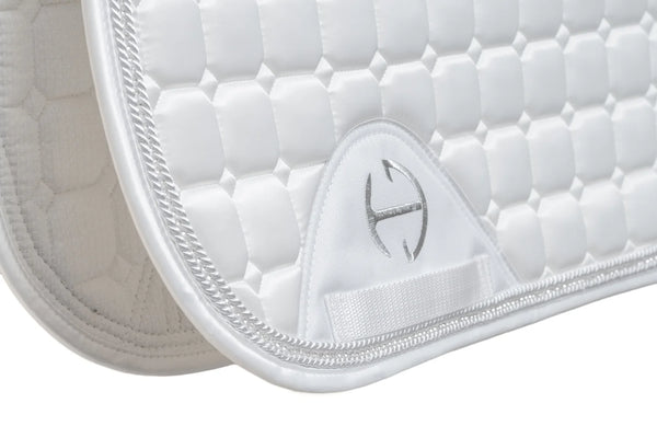 Halter Ego Satin Classic Dressage Saddle Pad - White - Full