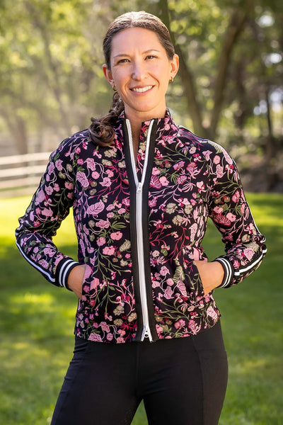 Kastel Black Modern Begonia Full Zip Track Jacket