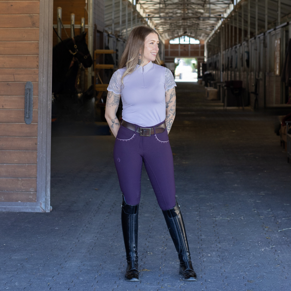 Evolution Full Seat Breeches - Dark Plum - HIGH WAIST