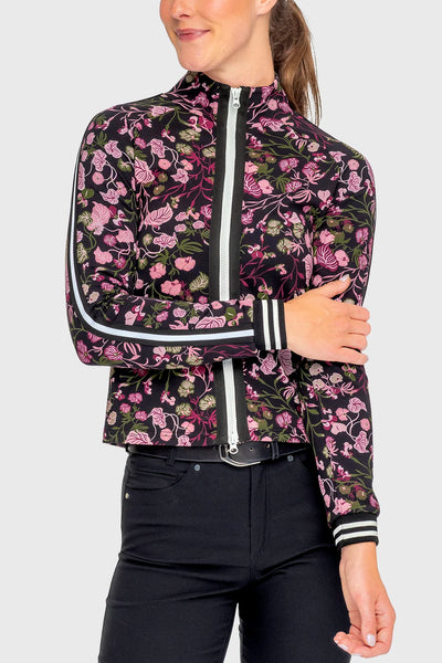 Kastel Black Modern Begonia Full Zip Track Jacket