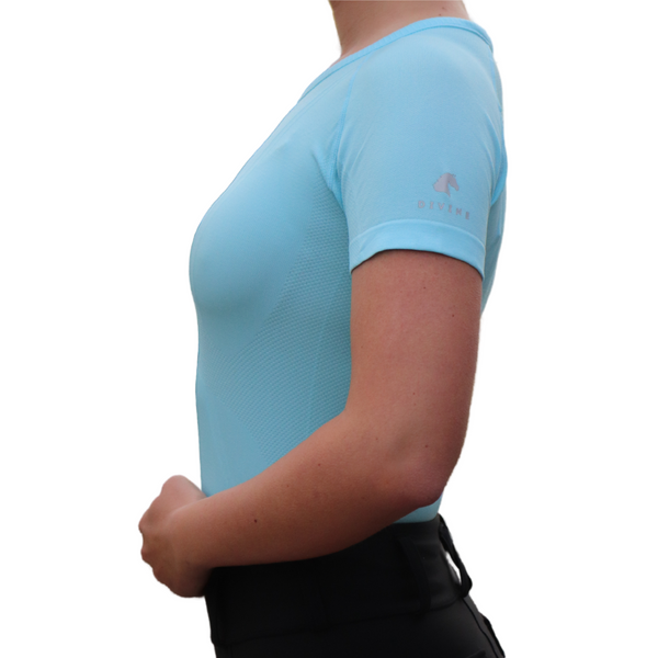 Chic Athletic Short Sleeve Shirt - Glacier Blue