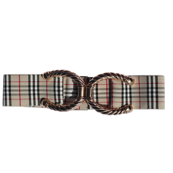 Snaffle Comfort Fit Belt - "Burberry" Tan Plaid (2" wide)