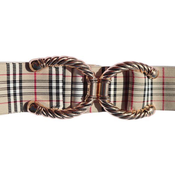 Snaffle Comfort Fit Belt - "Burberry" Tan Plaid (2" wide)