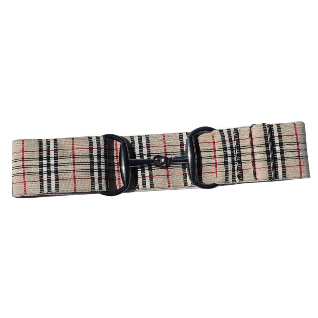 Snaffle Comfort Fit Belt - "Burberry" Tan Plaid (2" wide)