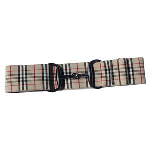 Snaffle Comfort Fit Belt - "Burberry" Tan Plaid (2" wide)