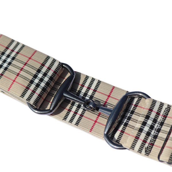 Snaffle Comfort Fit Belt - "Burberry" Tan Plaid (2" wide)