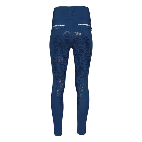 Dapplebay Kids Equestrian Toile Essential Tights-Bright Navy