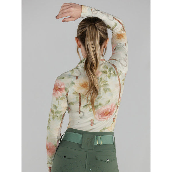 Dapplebay Vintage Floral 1/4 Zip LS Riding Top