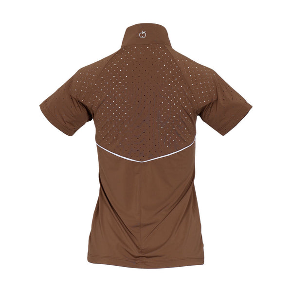 Dapplebay Lady 1/4 Zip Aircut SS Riding Top-Chestnut