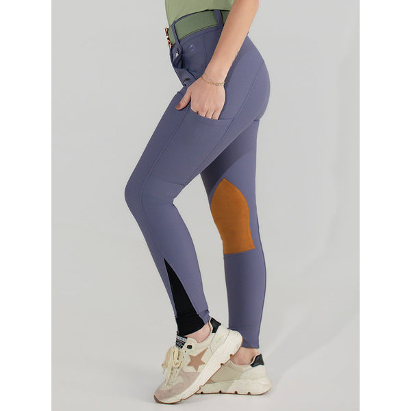 Dapplebay Sport Suede Knee Patch Breeches-Purple Dusk