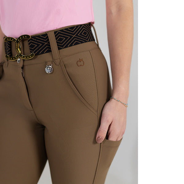 Dapplebay Sport Suede Knee Patch Breeches-Chestnut