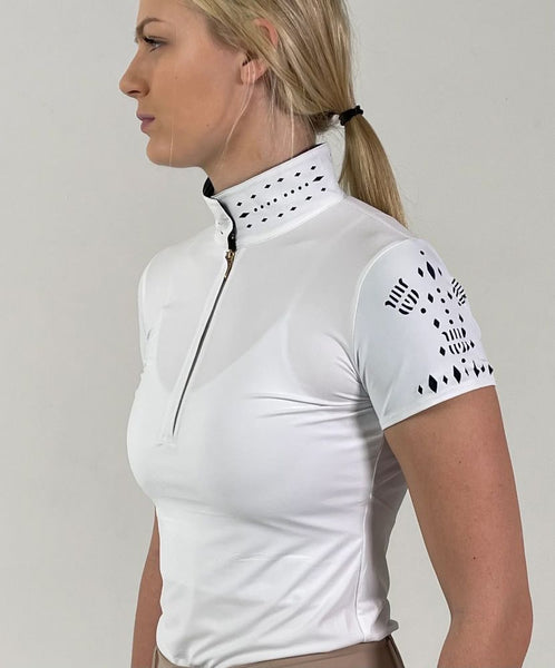 70 Degrees Fontainebleau Show Shirt + Convertible Polo- White/Black