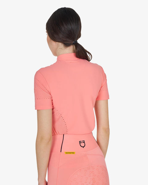 Equestro Women's training T-shirt in technical fabric with micro-holes