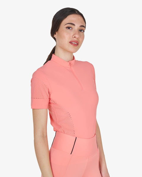 Equestro Women's training T-shirt in technical fabric with micro-holes