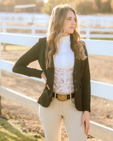 D. D. Long Sleeve Capriole Competition Shirt - SEPIA