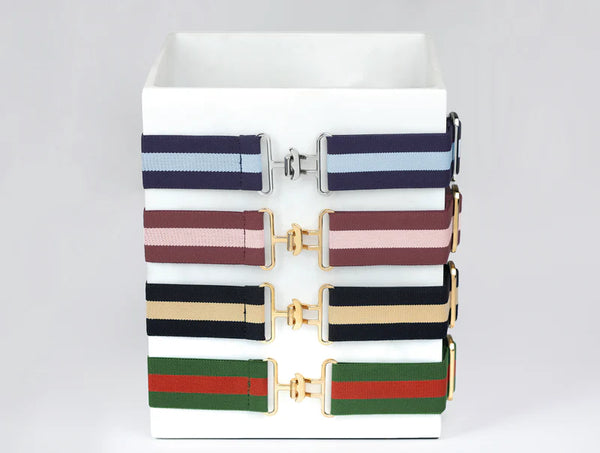 Kastel Navy and Light Blue Striped Equestrian Belt