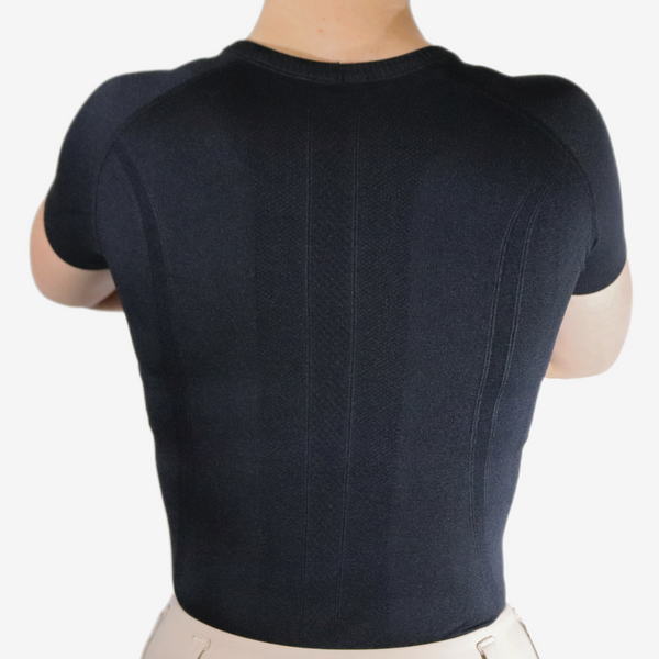 Chic Athletic Short Sleeve Shirt - Black