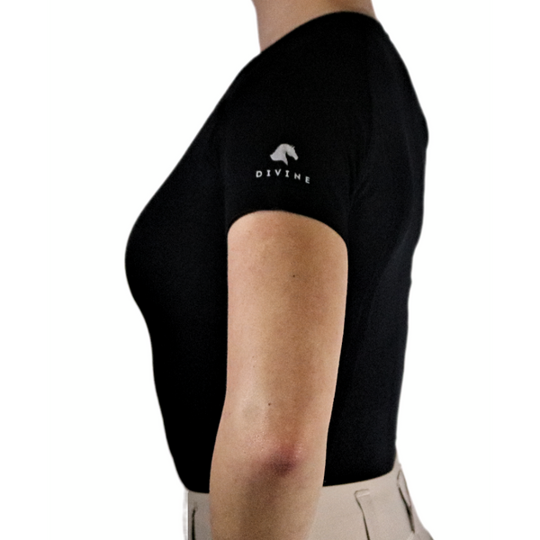 Chic Athletic Short Sleeve Shirt - Black