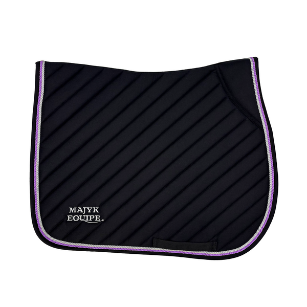 Black Cotton Oblique Euro Saddle Pad