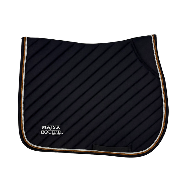 Black Cotton Oblique Euro Saddle Pad