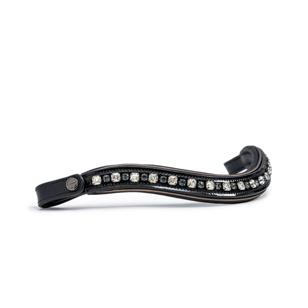 Halter Ego - Ocala Black Patent Leather Snaffle Bridle With Removable Flash - HEC