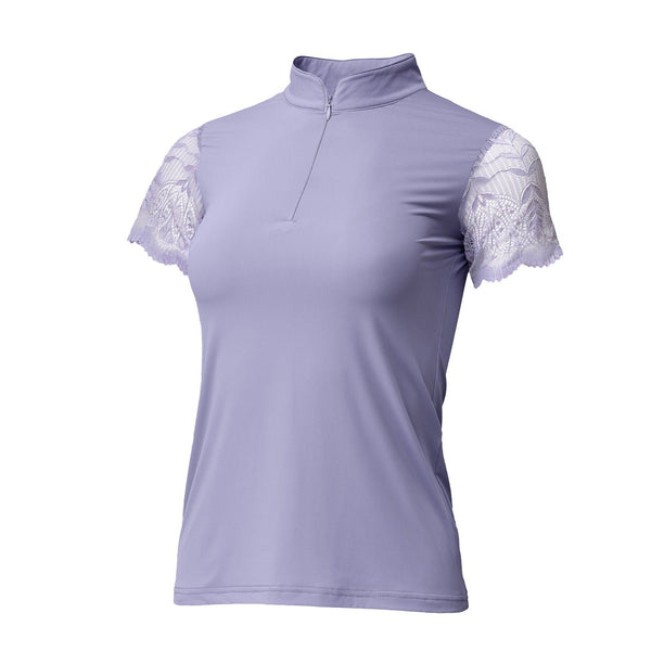 Charlie Short Sleeve Lace Riding Shirt - Lilac