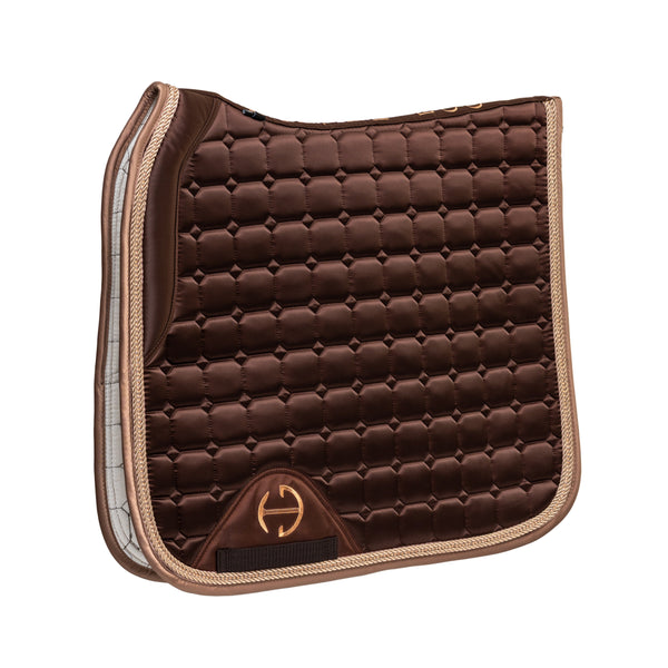 Satin Classic Dressage Saddle Pad - Gilded Mocha
