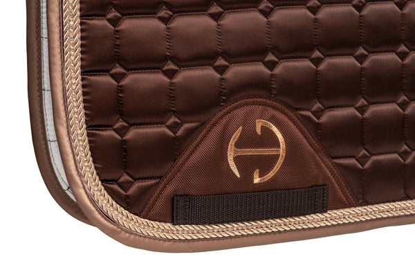 Satin Classic Dressage Saddle Pad - Gilded Mocha