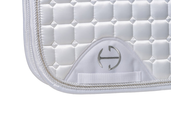 Satin Classic Dressage Saddle Pad - White