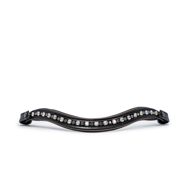 Ocala Black Patent Leather Snaffle Bridle With Removable Flash