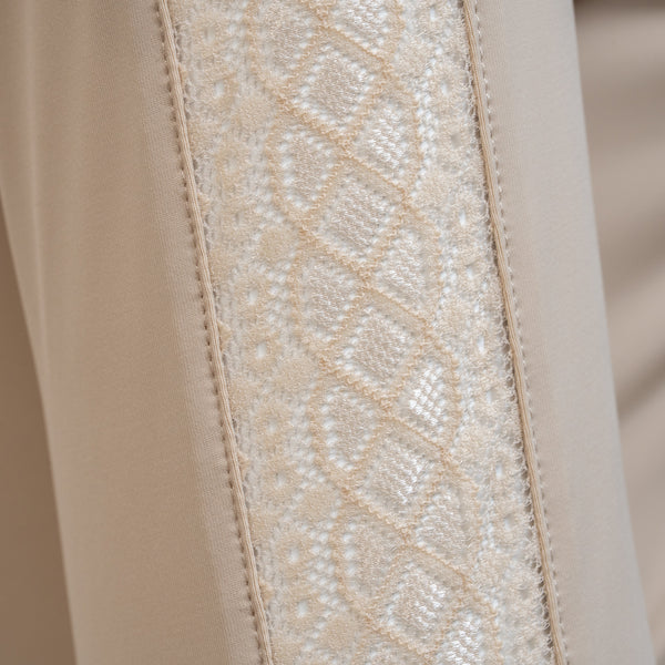 Annabelle - Long Sleeve Lace Riding Top - Latte