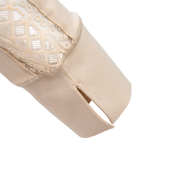 Annabelle - Long Sleeve Lace Riding Top - Latte
