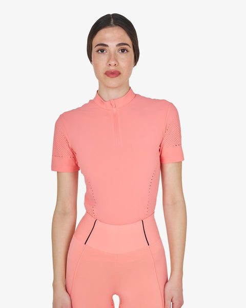 Equestro Women's training T-shirt in technical fabric with micro-holes