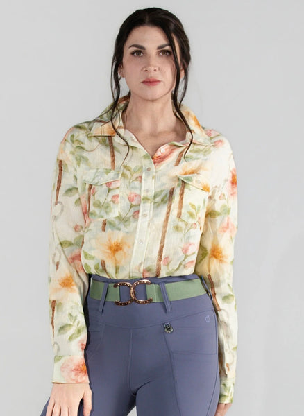 Dapplebay Vintage Floral Breezy Button Up Top