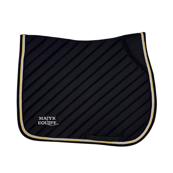 Black Cotton Oblique Euro Saddle Pad
