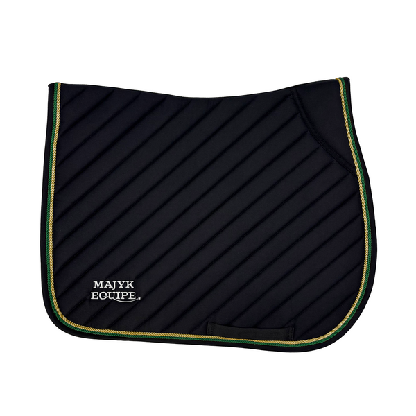 Black Cotton Oblique Euro Saddle Pad