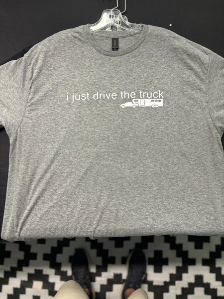 Glittermarx T-Shirt White "i just drive the truck" on