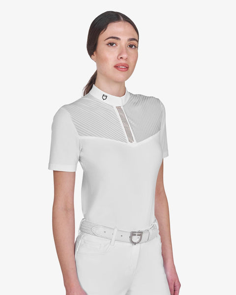 Equestro Women's Slim Fit Competition Polo with Silk-Like Inserts