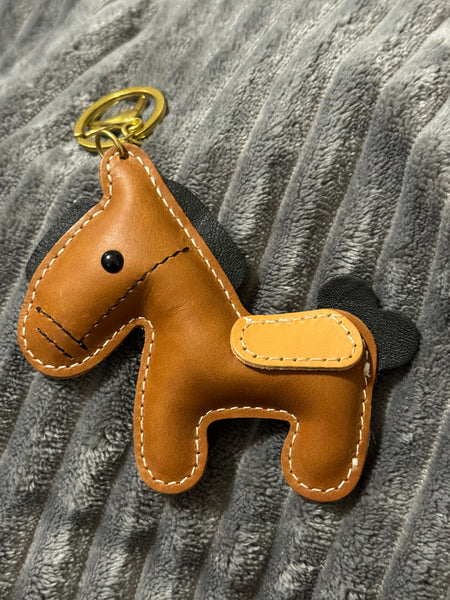 Leather Horse Keychain