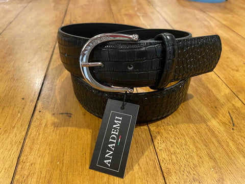 Anademi Silver Buckle Leather Belts