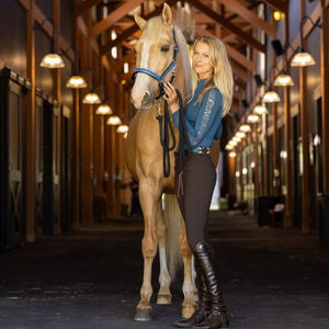 Maia Long Sleeve Lace Competition Shirt  - Teal